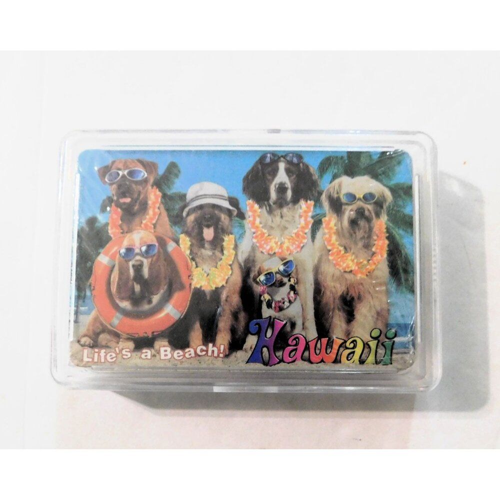 Hawaiian Theme Playing Cards Dogs Sunglasses Life's a Beach Sealed